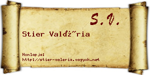 Stier Valéria névjegykártya