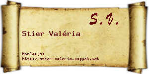 Stier Valéria névjegykártya